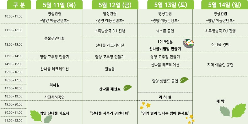 제18회 영양산나물축제 주무대 일정표.jpg